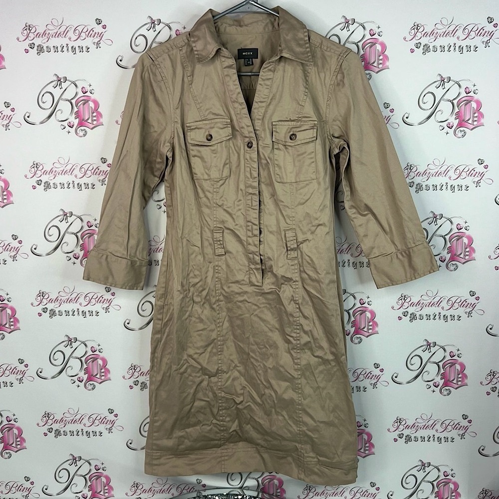 Mexx dress button up cargo y2k Women's Beige Trench Coat style